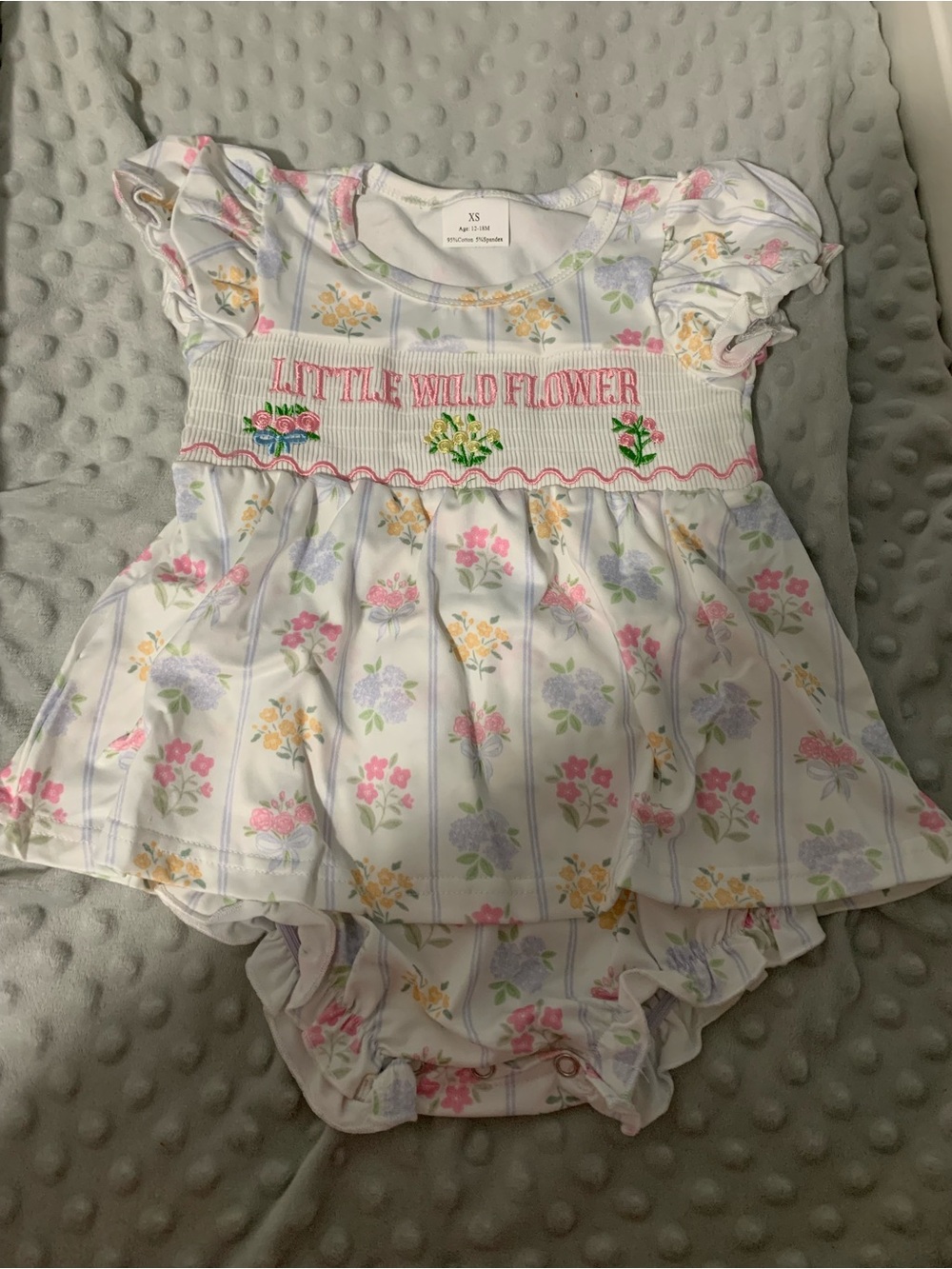 Little Wild Flower Smocked Baby Dress Romper - Floral Print